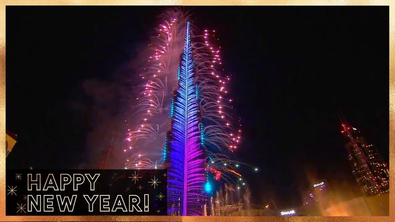 Son et lumière du plus haut bâtiment du monde à Dubaï