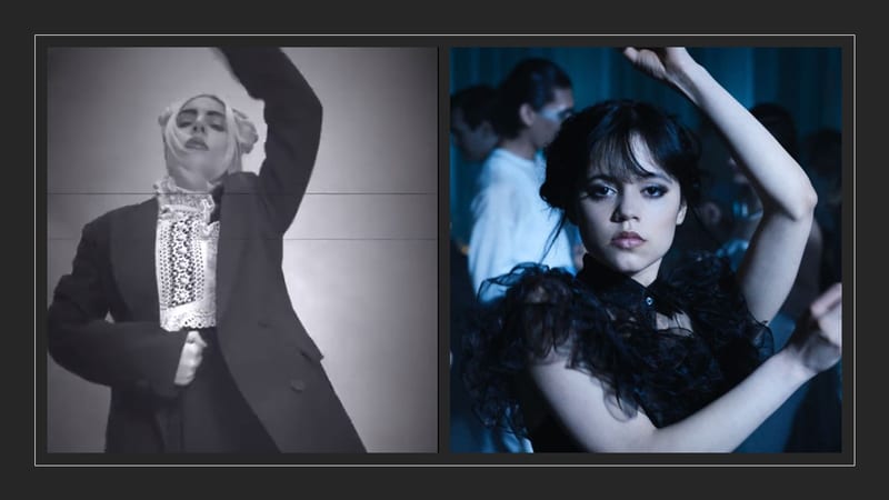 Lady Gaga recrée la scène de danse de Jenna Ortega dans “Mercredi” (Netflix)
