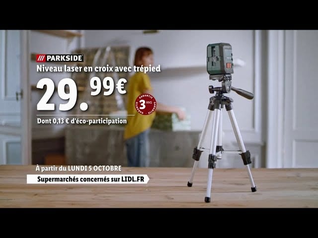 Pub Lidl Niveau laser en croix avec trépied Parkside octobre 2020