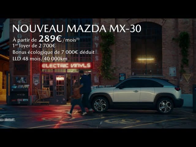 Pub Mazda MX-30 100% électrique octobre 2020
