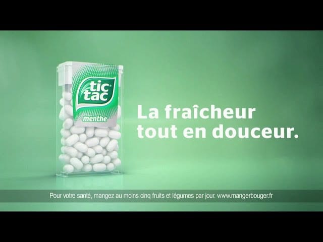 Pub Tic Tac menthe octobre 2020