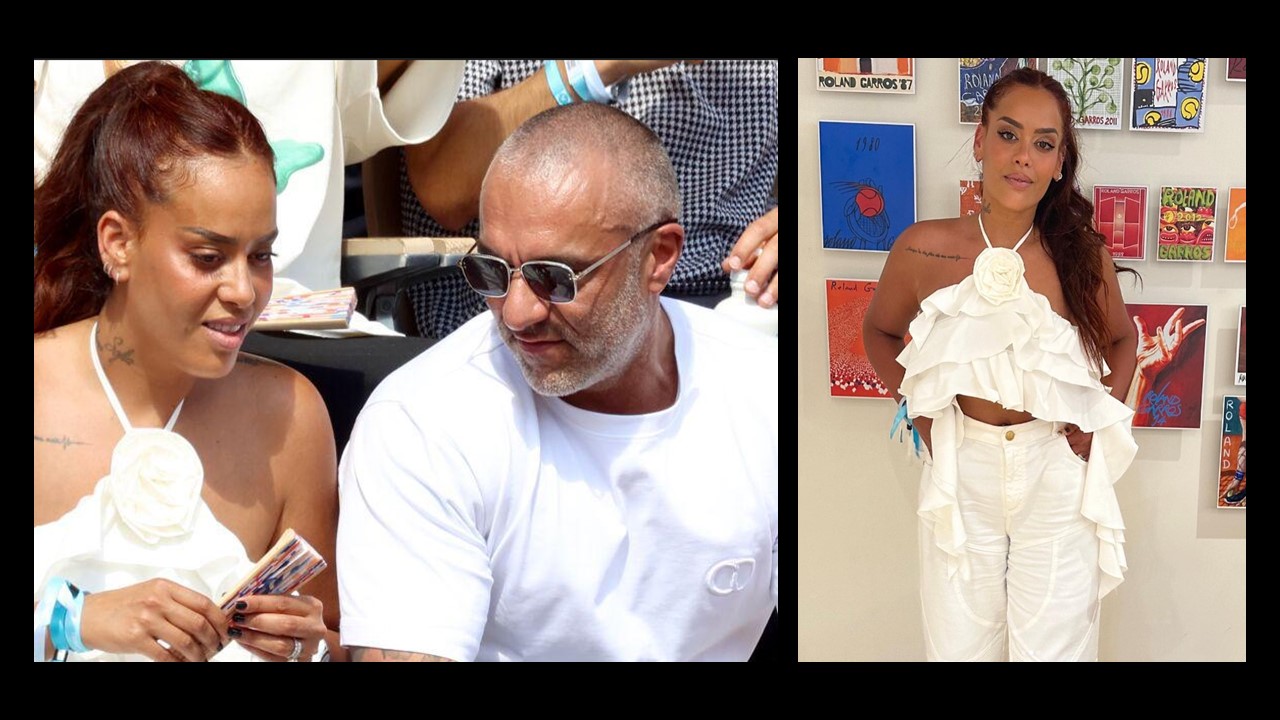 Amel Bent montre ses tatouages et son mari à Roland-Garros