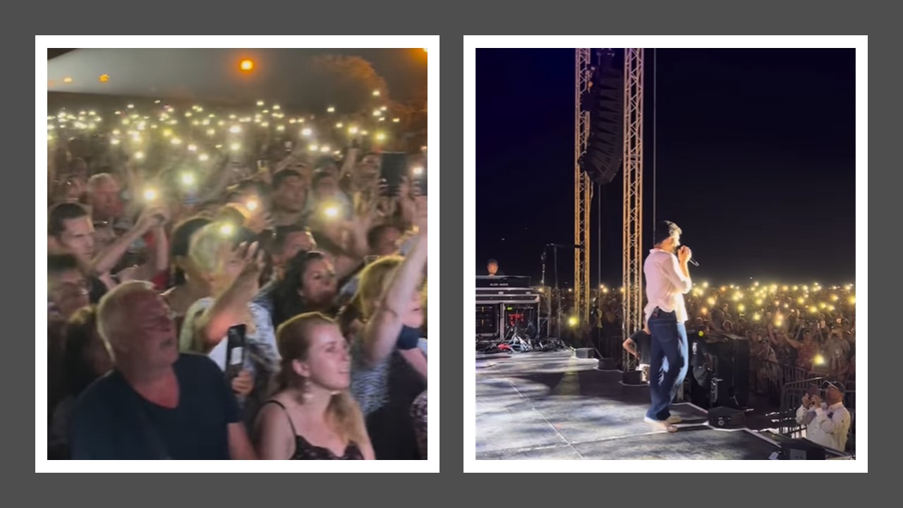 L&rsquo;émouvant hommage d&rsquo;Amir à Daniel Lévi. Tout le public chante une lumière à la main.