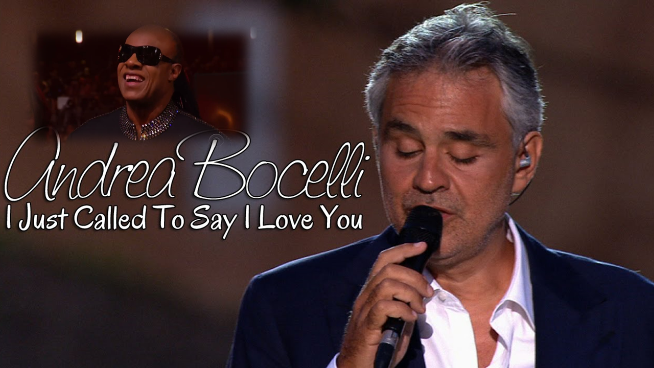 2015 : Andrea Bocelli chante I Just Called To Say I Love You devant  Stevie Wonder