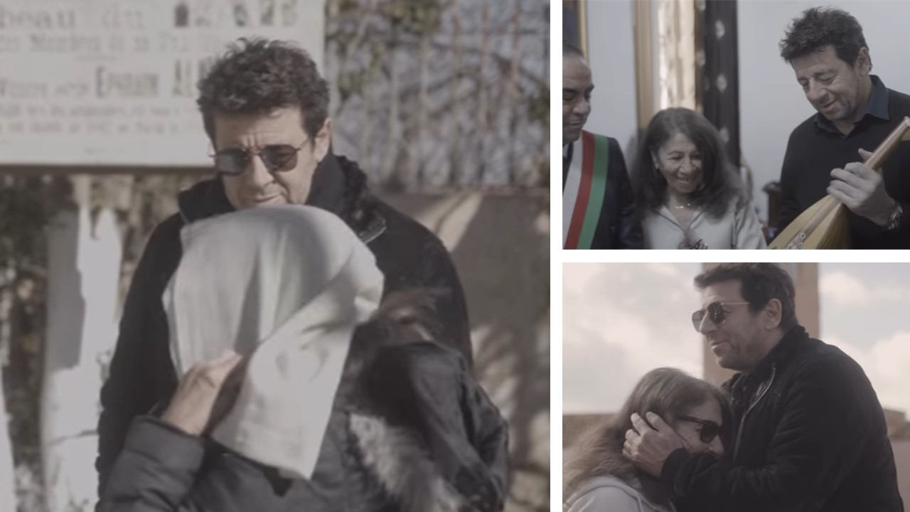Vidéo de Patrick Bruel revenu sur sa terre natale accompagné de sa maman.