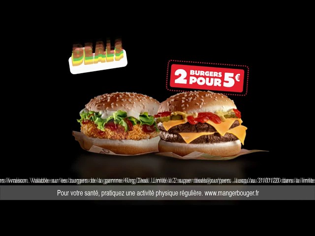 Pub Burger King Super Deals janvier 2020 - burger king super deals