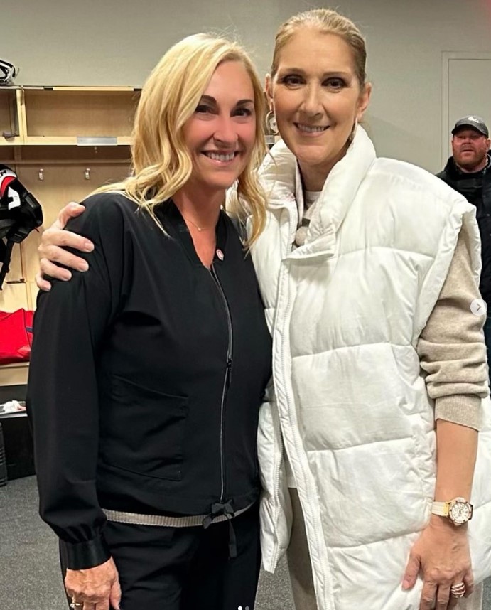 Céline Dion a assisté à un match de hockey ce lundi. - celine dion 3 1