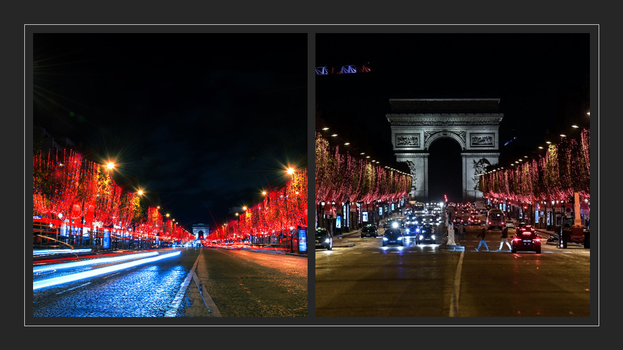 Illumination des Champs Elysées hier soir par Clara Luciani