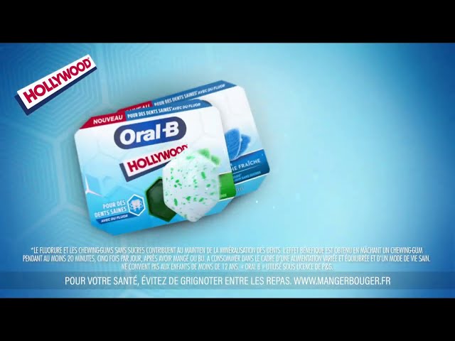 Pub Chewing-gum Hollywood & Oral-B au fluor 2020 - chewing gum hollywood oral b au fluor