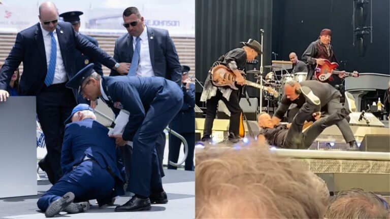 La plus belle cabriole du moment : Joe Biden ou Bruce Springsteen ? - chutes