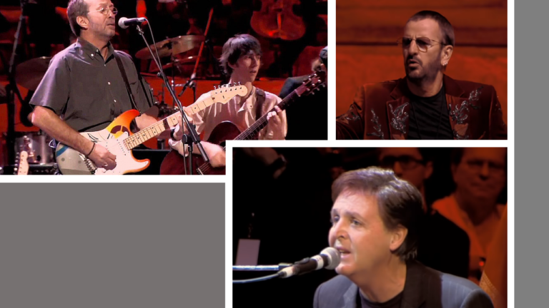 "While My Guitar Gently Weeps" des Beatles par Paul McCartney, Eric Clapton et Ringo Starr. - garrsion