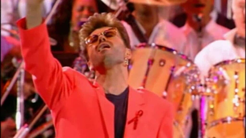 Répétition de Queen et George Michael jouant Somebody To Love en 1992 - george michael