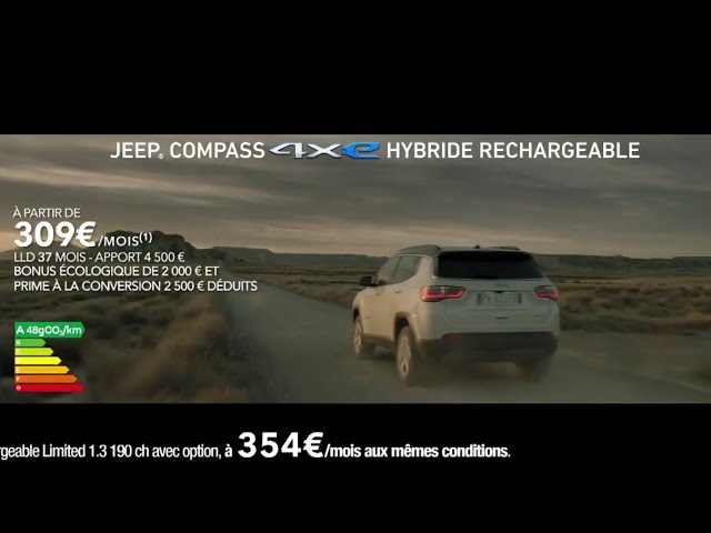 Pub Jeep Compass 4Xe hybride rechargeable mars 2022 - jeep compass 4xe hybride rechargeable