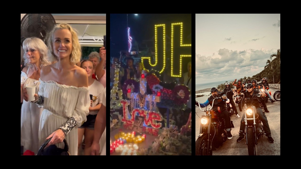 Des fans de Johnny ont chanté avec Laeticia à Saint Barth autour de la tombe.