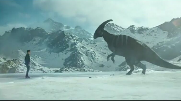 Jurassic World : Impressionnant patineur qui danse au milieu des dinosaures. - jurassic park