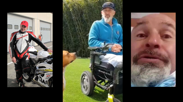 En fauteuil roulant Vincent Lagaf' donne de ses nouvelles après son accident de moto. - lagaf 1