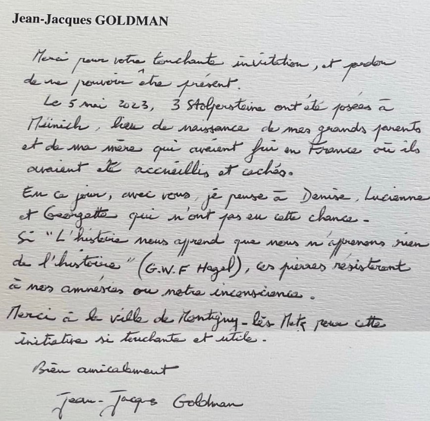 Jean-Jacques Goldman touché par une belle initiative : Découvrez sa lettre manuscrite…