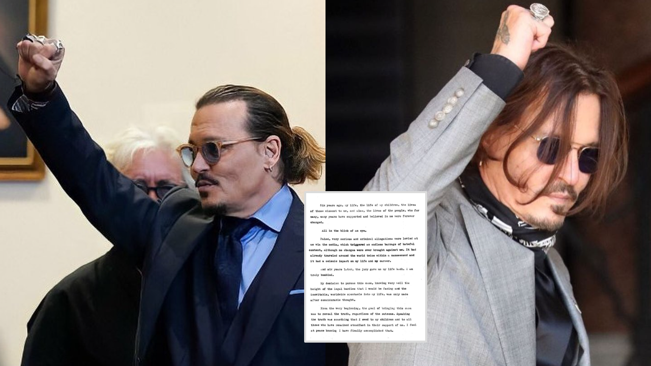 Découvrez la lettre écrite par Johnny Depp après le verdict en sa faveur.