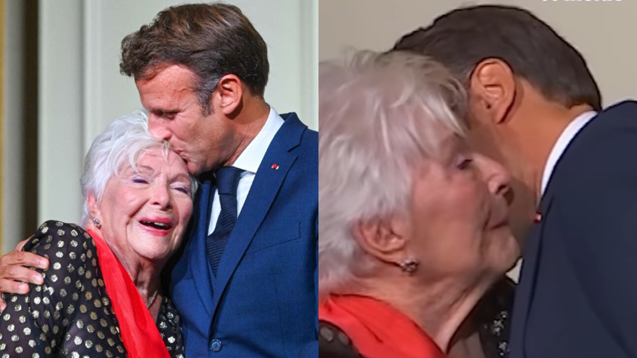 Emmanuel Macron le charmeur des dames âgées. La preuve encore avec Line Renaud !