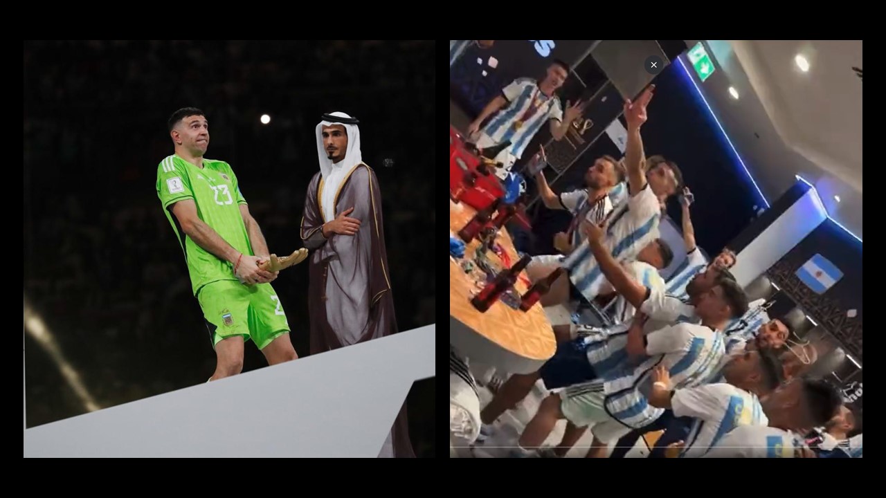 L&rsquo;équipe argentine chante dans les vestiaires « Une minute de silence pour Mbappe »