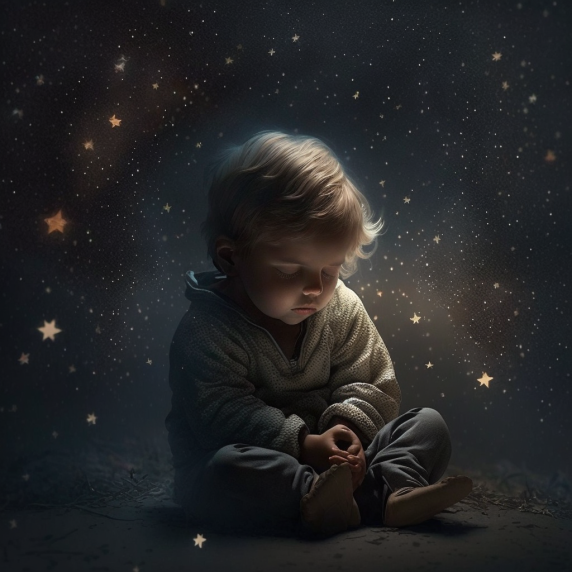 méditation enfant sous les étoiles