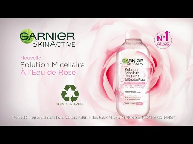 Pub Nouvelle solution micellaire à l'eau de rose Garnier SkinActive juillet 2020 - nouvelle solution micellaire a leau de rose garnier skinactive