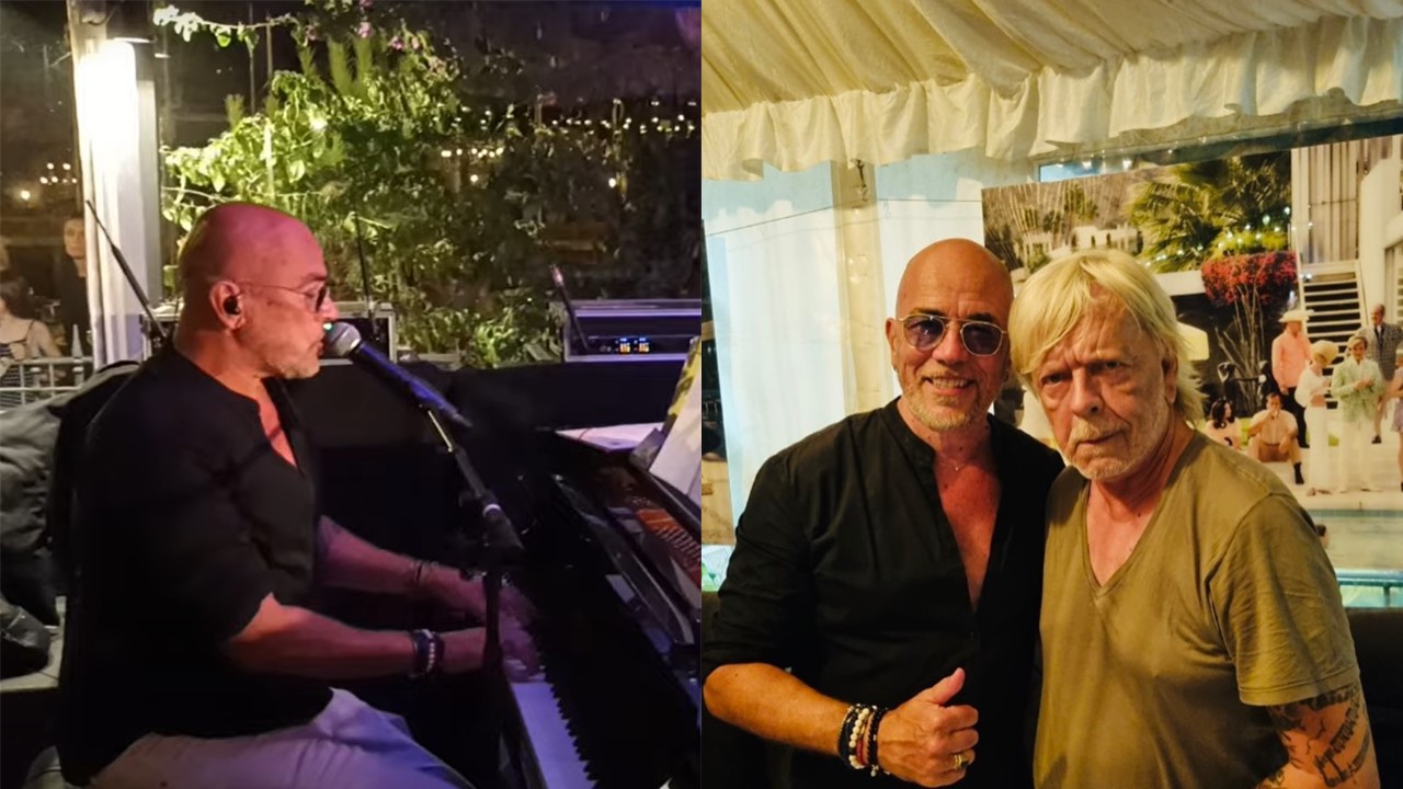 Pascal Obispo organise une soirée caritative au profit des pompiers de Gironde. Le chanteur Renaud était présent.