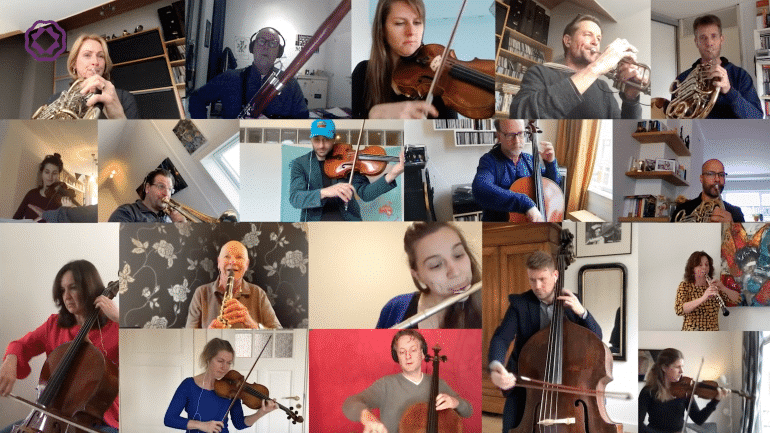 Confiné, l’Orchestre Philharmonique de Rotterdam joue « L’Ode à la joie » à distance.