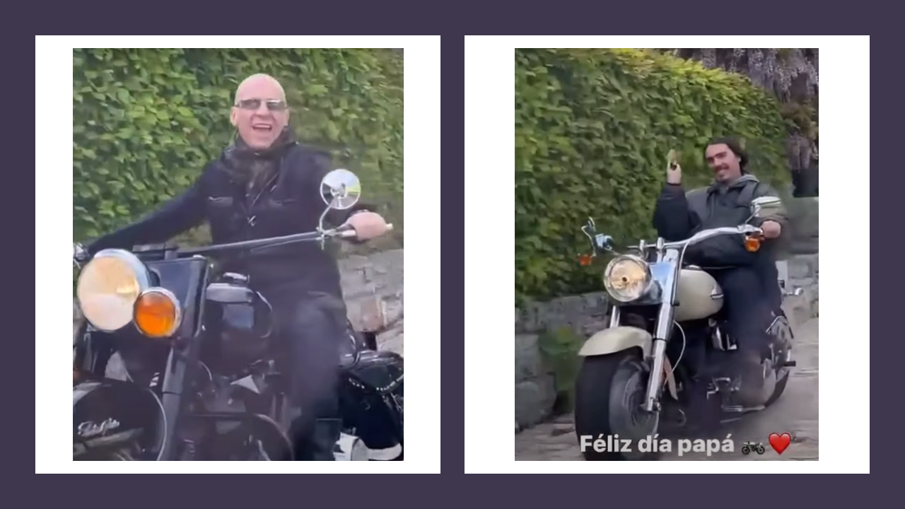 Florent Pagny et son fils Inca en balade en moto pour la fêtes des pères. Vidéo…