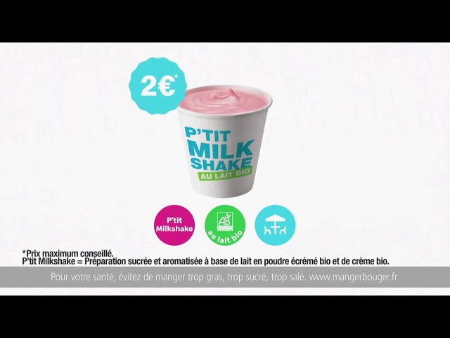 Pub P'tit Milk Shake au lait Bio Fraise McDonald's 2019 - ptit milk shake au lait bio fraise mcdonalds