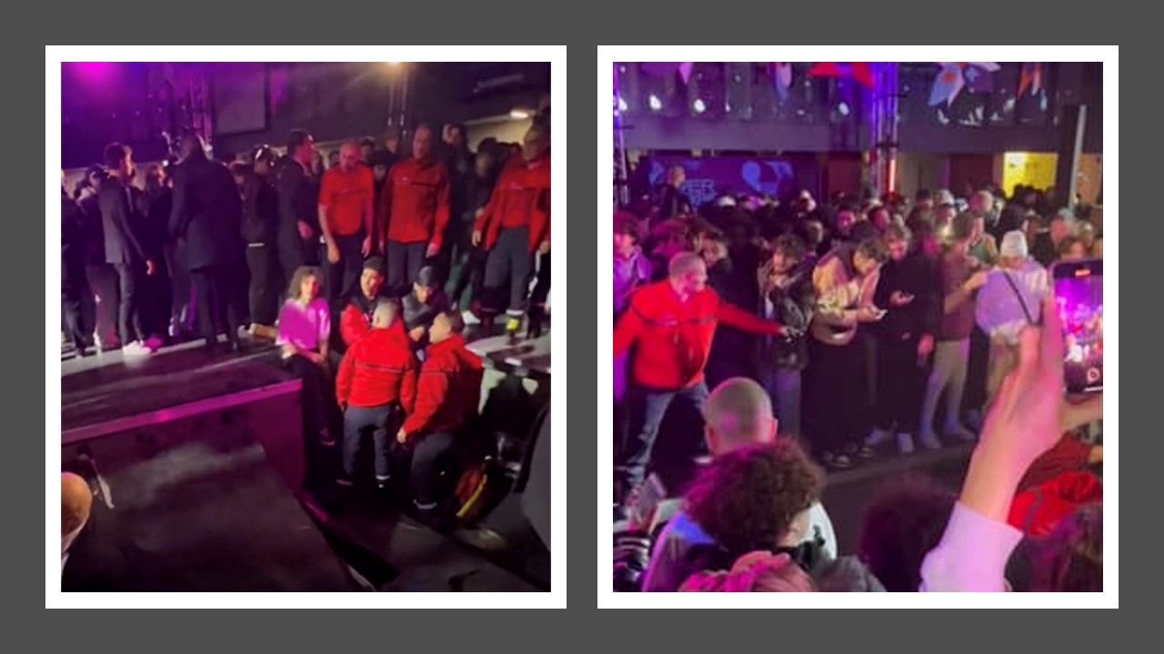 Des images incroyables : Le sol de la fosse s&rsquo;effondre lors d&rsquo;un concert à la maison de la radio ! 12 blessés.