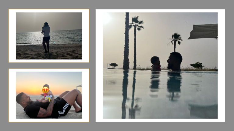 Slimane à Dubaï poste quelques photos avec son bébé "Et pour la première fois, tu as vu la mer…" - slimane 12