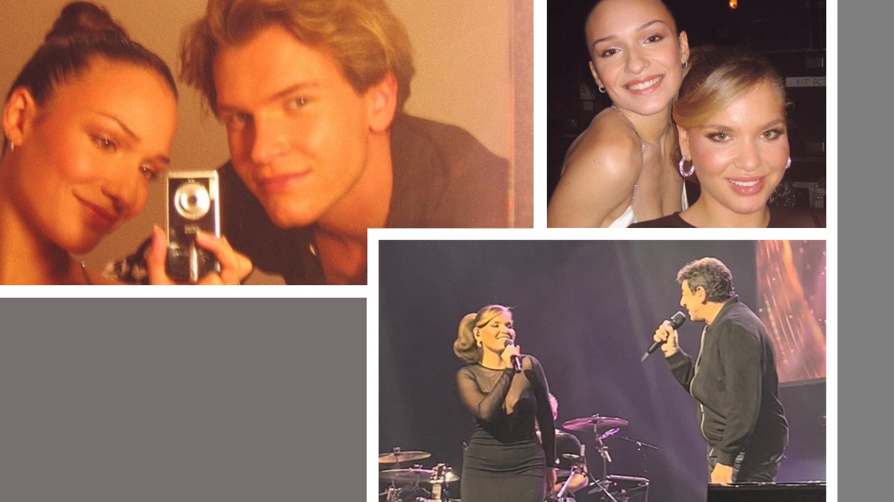 Patrick Bruel invite Léa, Enola et Louis au cours de son concert.