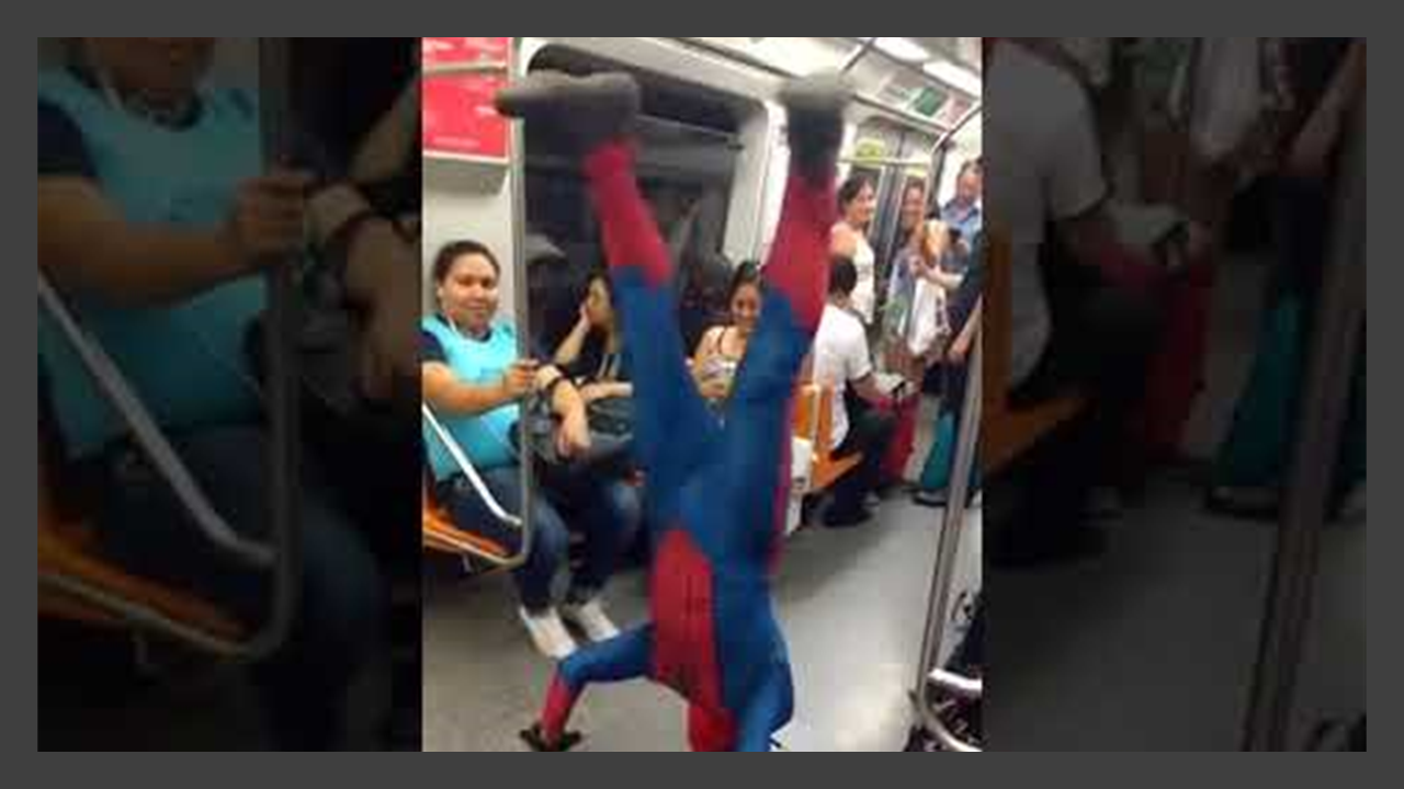 Quand Spider-Man danse dans le métro !