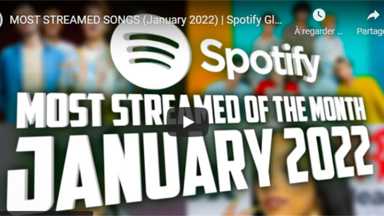 International : Les 50 titres les plus diffusés par Spotify en Janvier 2022 - spotify