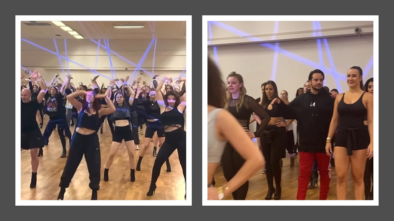 Le prof de danse de la Star Ac&rsquo; Yanis Marshall donne un cours de danse en talons à 180 personnes.
