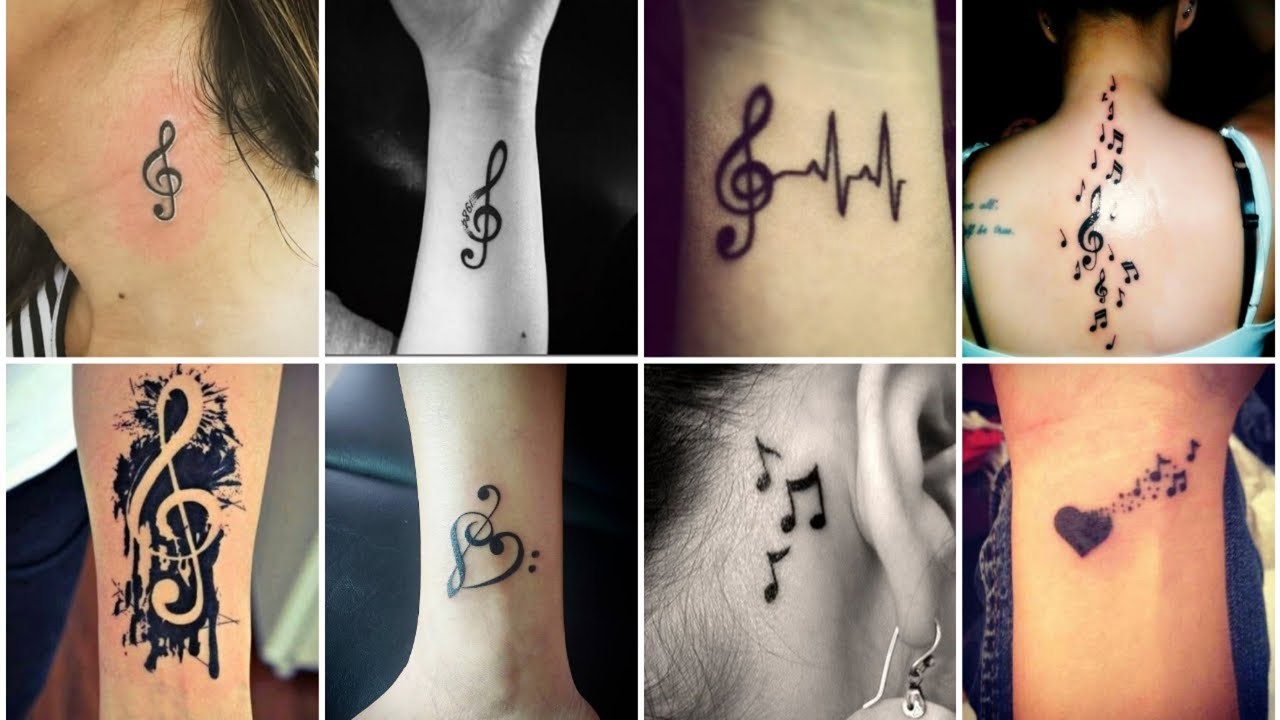 50 idées de tatouages simples sur le thème de la musique.
