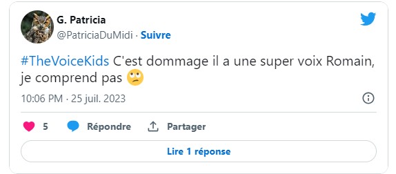 The Voice Kids : Les internautes scandalisés après la prestation de Romain éliminé. - tweet 3 1