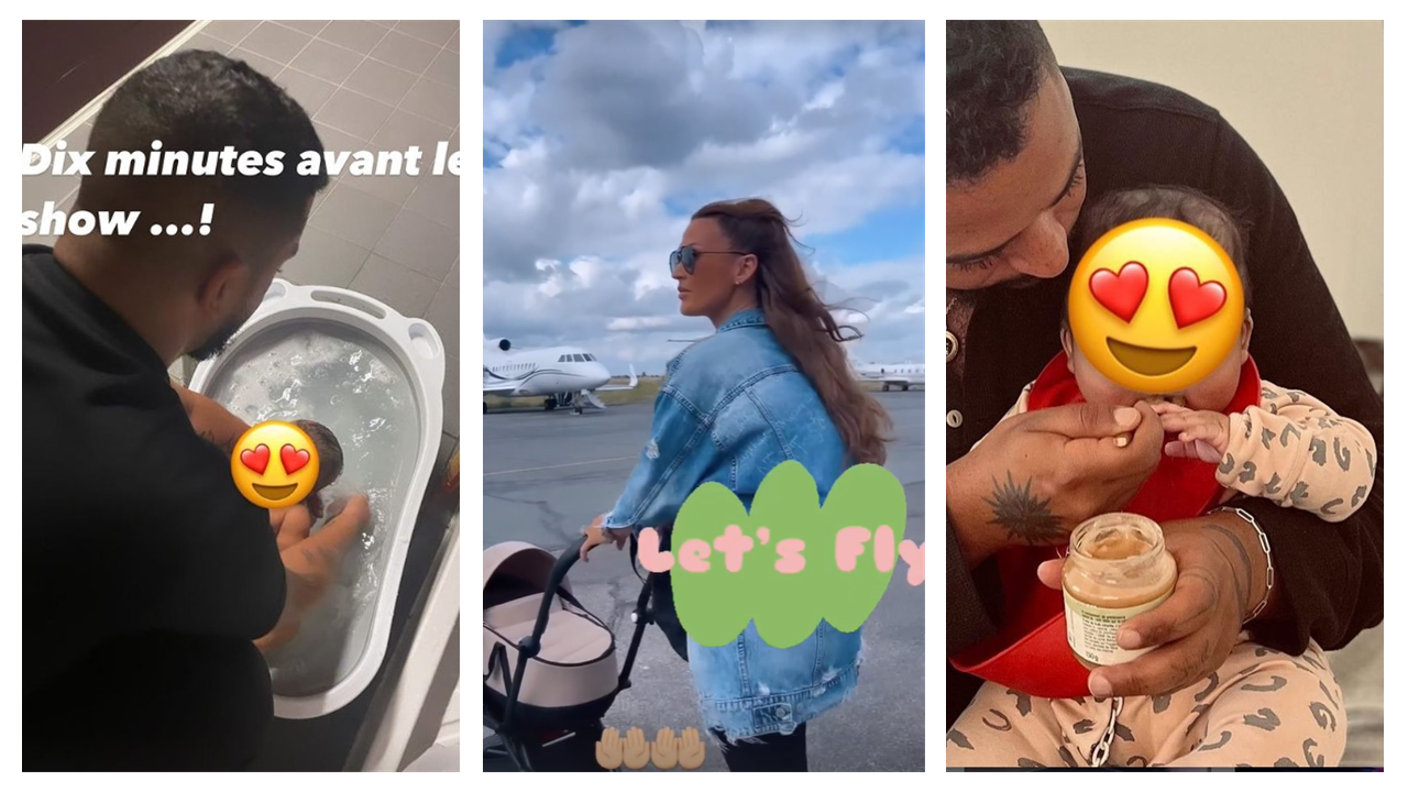 Vitaa et Slimane terminent leur tournée et leurs bébés Esmeralda et Noa les accompagnent. Photos…