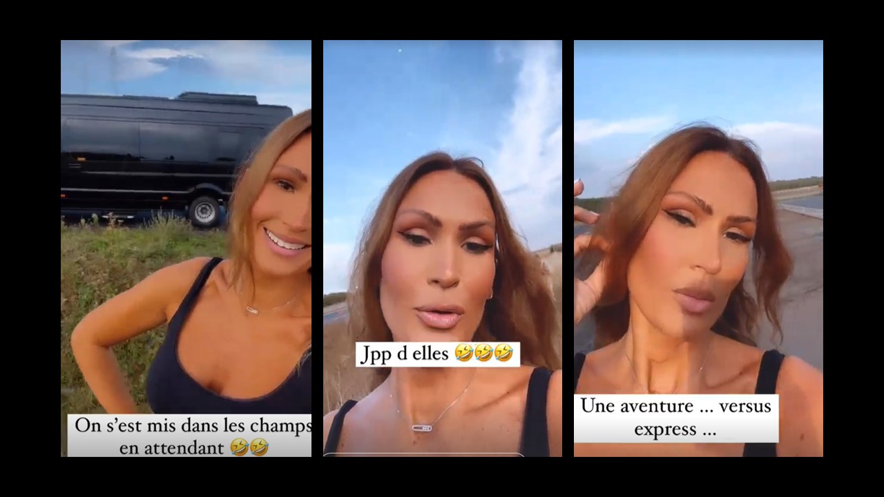 Vitaa tombe en panne sur l&rsquo;autoroute. Elle et son équipe traversent les champs pour rejoindre une station service.