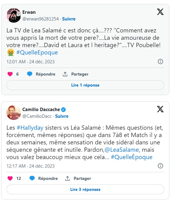 L'interview "gênante" de Jade et Joy Hallyday par Léa Salamé scandalise les internautes -