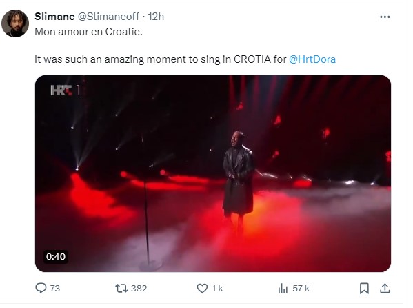 Slimane chante en Live une version unique de "Je t'aime" en Croatie. La dernière minute scotche tout le monde ! - 3 s