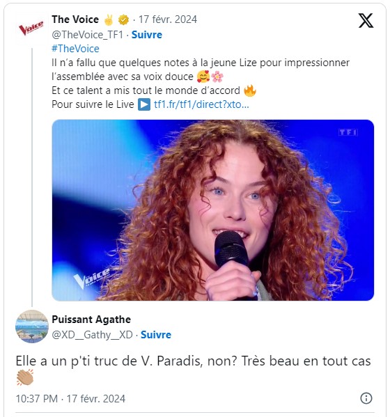 The Voice : Lize chante "La fille" de Louane. Potentielle gagnante de l'édition 2024 ? - lize