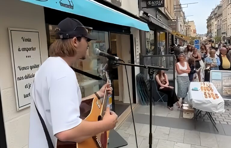 Il y a un an, Pierre Garnier chantait dans la rue piétonne de Caen pour la fête de la Musique. On connaît la suite ! - pierre garnier image enhancer