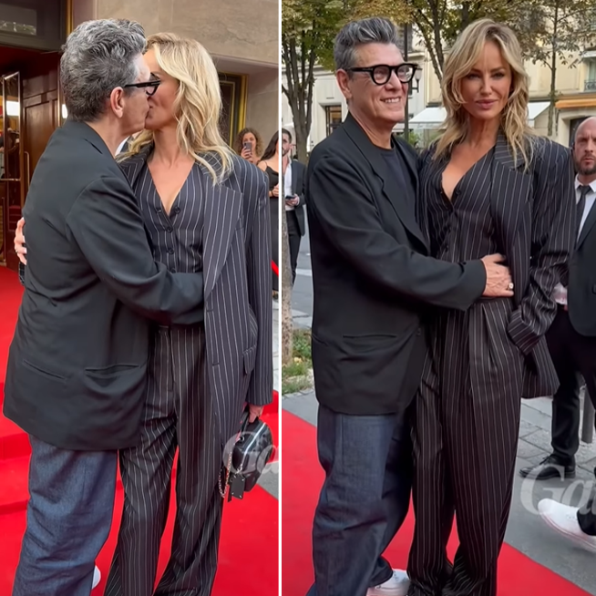 Marc Lavoine et Adriana Karembeu officialisent leur couple par en tendre baiser sur le tapis rouge. - marc lavoine et adriana karembeu