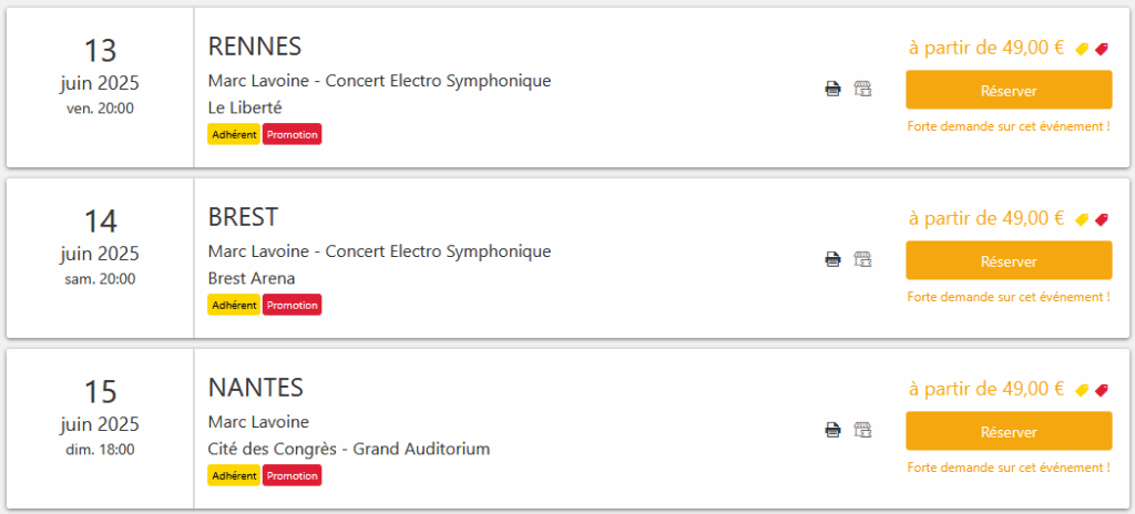 Marc Lavoine - Concert Electro Symphonique - Tournée